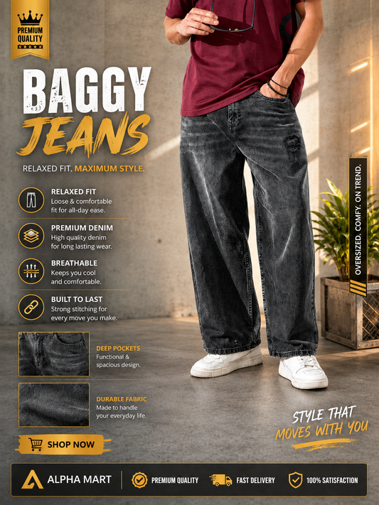 BLACK BAGGY JEANS