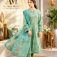Pakistani Green Embroidered Kurta Set with Chiffon Dupatta