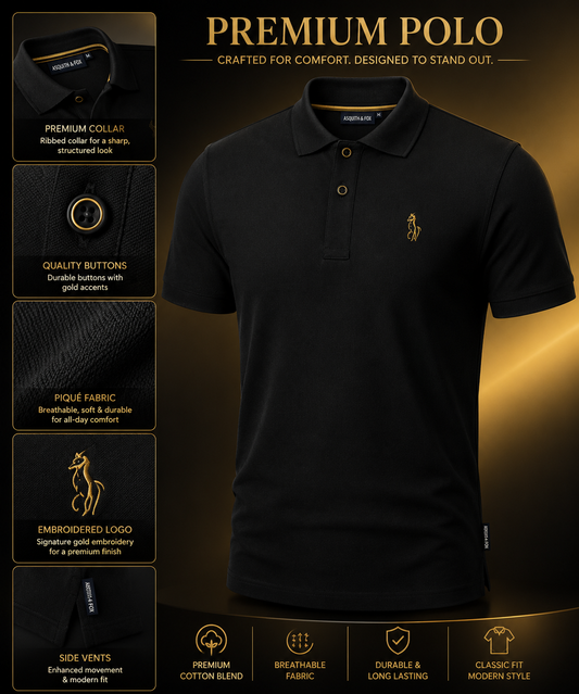 Royal Black Polo – Premium Collection