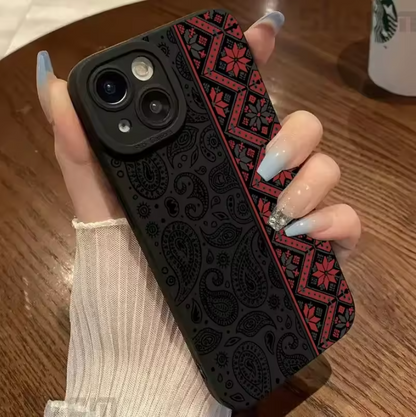 Fashion Vintage Totem Pattern Phone Case For iPhone 16 15 14 13 12 11 Pro Max Mini 7 8 16 Plus XR X XS Matte Shockproof Cover