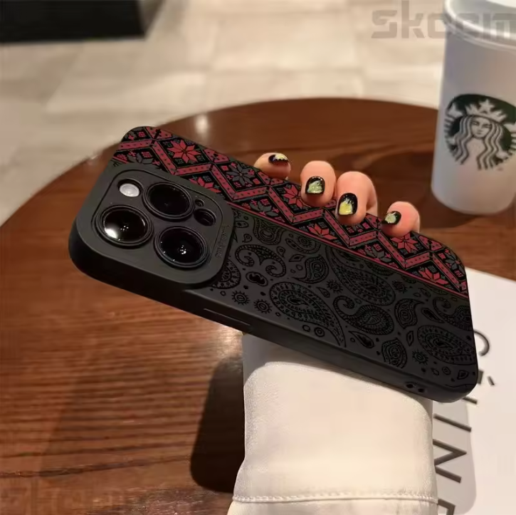 Fashion Vintage Totem Pattern Phone Case For iPhone 16 15 14 13 12 11 Pro Max Mini 7 8 16 Plus XR X XS Matte Shockproof Cover