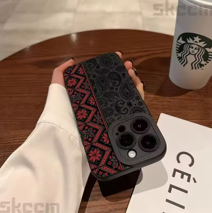 Fashion Vintage Totem Pattern Phone Case For iPhone 16 15 14 13 12 11 Pro Max Mini 7 8 16 Plus XR X XS Matte Shockproof Cover