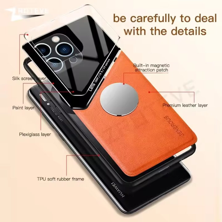 For iPhone 16 15 14 13 12 11 Pro Max Zroteve PU Leather Soft Frame PC Cover For iPhone16 Plus iPhone13 Mini SE 2 2020 2022 Case