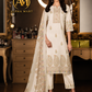 Pure Cotton Off-White Unstitched Suit Dress Material for Women