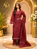 Rukh - U2A Embroidered Premium Lawn Suit - 4 Pcs Set