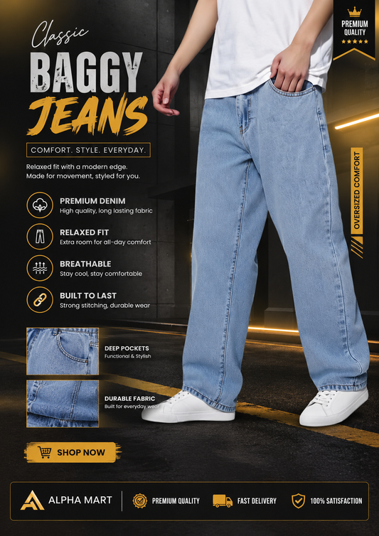 Everyday Comfort Baggy Jeans